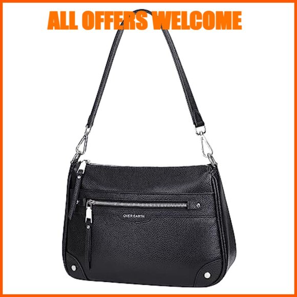 Genuine Leather Crossbody Bag with Multi Pockets Hobo Shoulder Purse - Picture 4 of 7